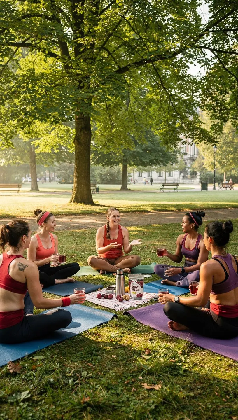 PrГ©sentation d'une boisson froide Г  base d'hibiscus et de baies, garnie de feuilles de menthe.